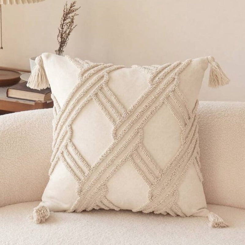 Boho tassel cushion.