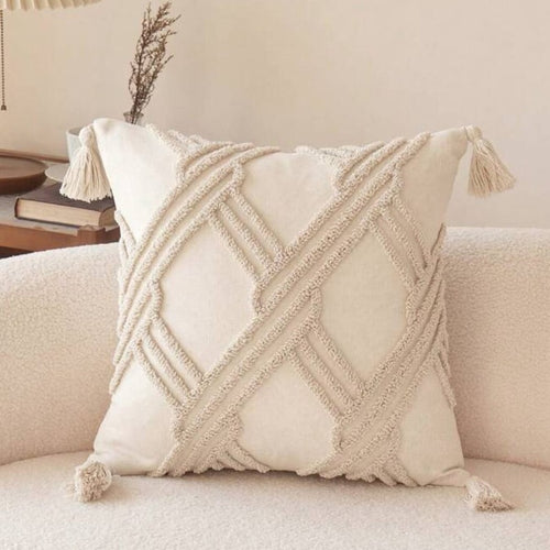 Boho tassel cushion.